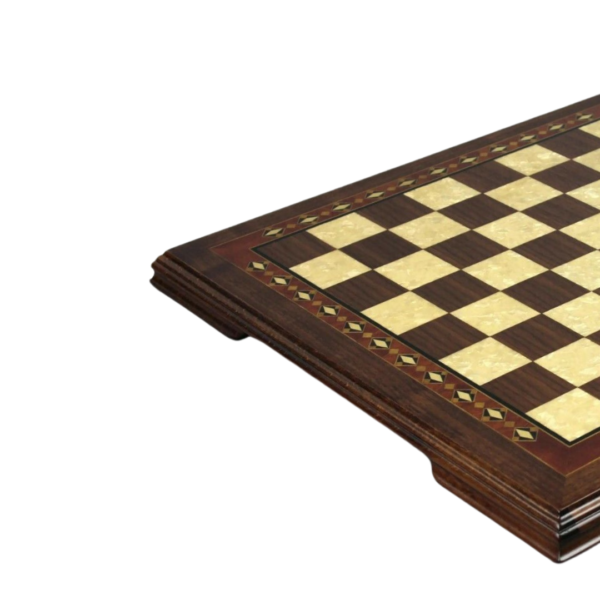 Helena Elevated Mother of Pearl Walnut Chess Board 20 Inch - Image 3