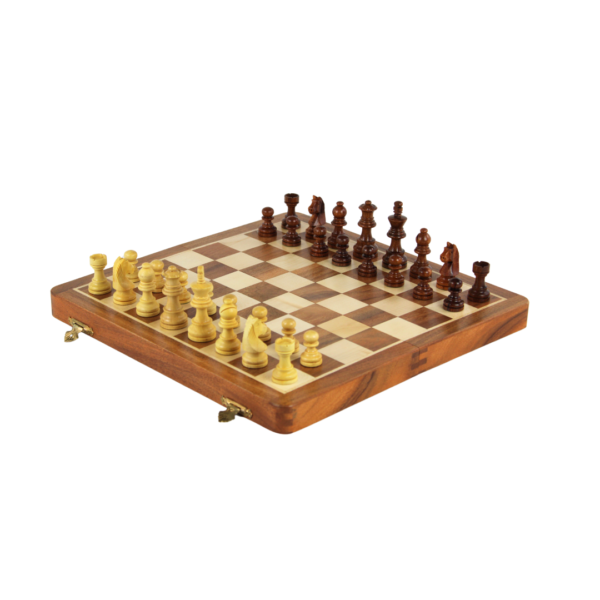 Travel Handmade Sheesham Foldable Chess Set 16 Inch - Image 2