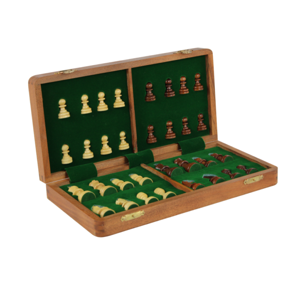 Travel Handmade Sheesham Foldable Chess Set 16 Inch - Image 4