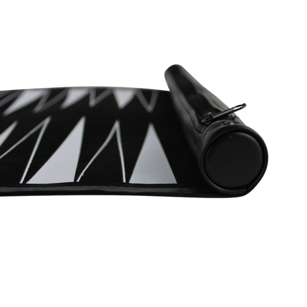 Black Travel Roll Up Backgammon Set 13 Inch - Image 4