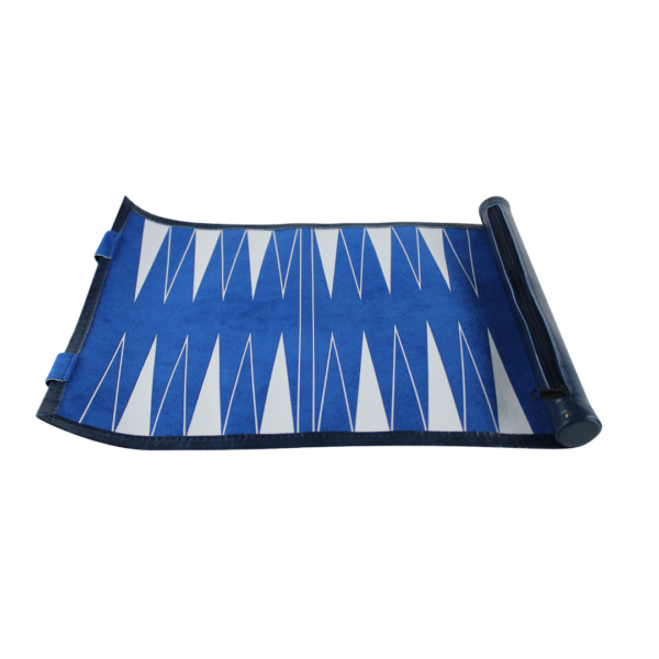 Blue Travel Roll Up Backgammon Set 13 Inch - Image 2