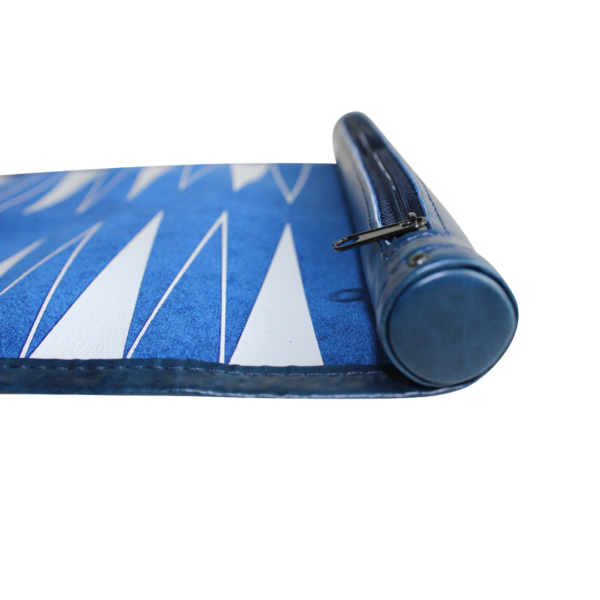 Blue Travel Roll Up Backgammon Set 13 Inch - Image 4