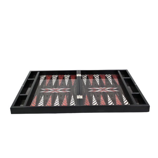 Wooden Trendy Black Design Backgammon Set 23 Inch - Image 4