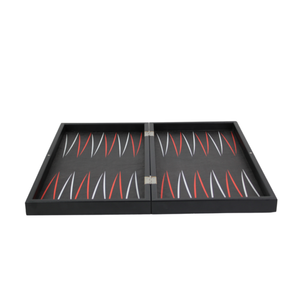 Leatherette Midnight Black Design Backgammon Set 19 Inch - Image 4