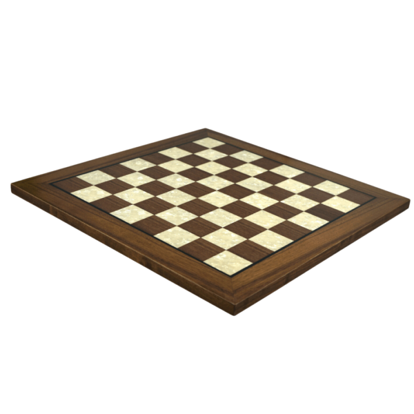 Helena Flat Mother of Pearl Walnut Chess Board 20 Inch