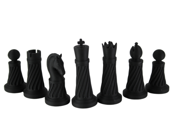 Black 3D PLA Acrylic Staunton Chess Pieces with Drawstring Bag
