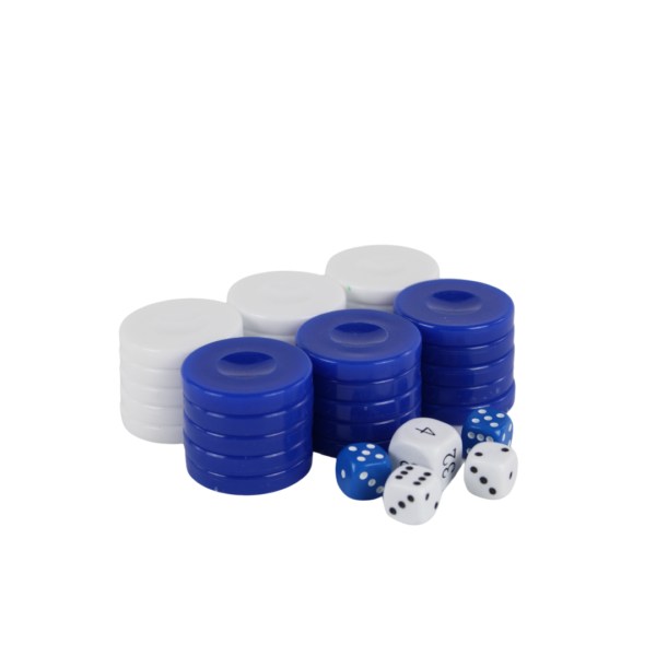 Acrylic Blue Backgammon Pieces 26 mm