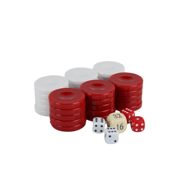 Acrylic Red Backgammon Pieces 26 mm