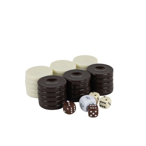 Acrylic Brown Backgammon Pieces 26 mm