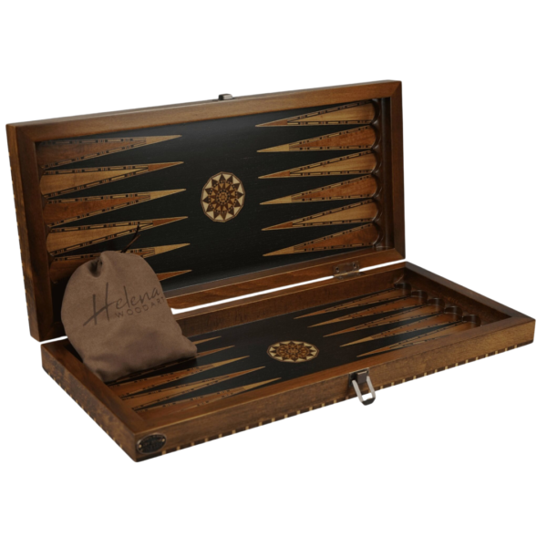 Helena Rural Ebony Backgammon Set 20 Inch - Image 2