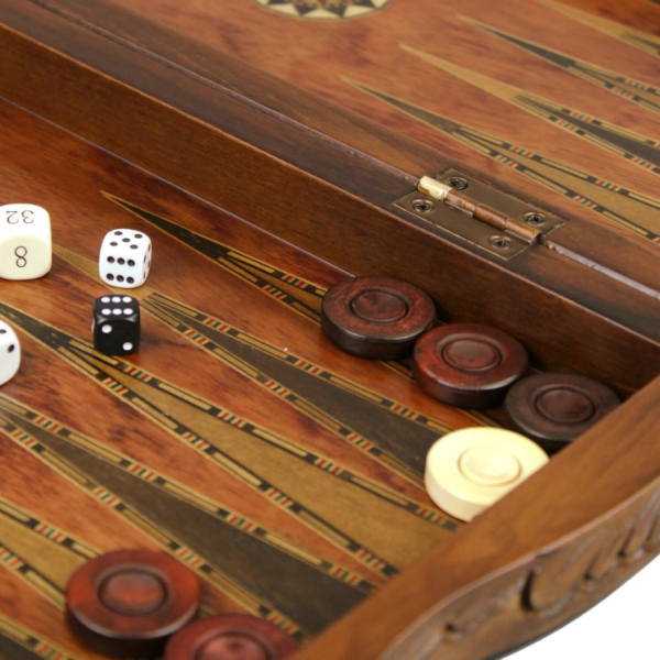 Helena Carved Rosewood Backgammon Set 20 Inch - Image 3