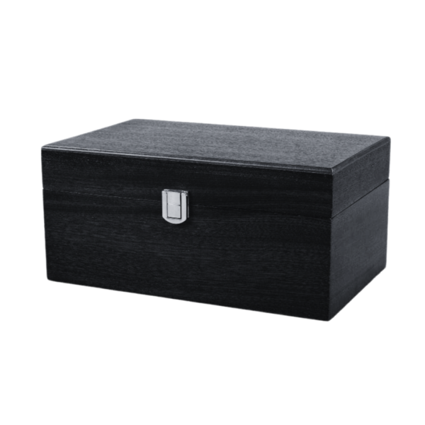 Large Ebony Chess Box With Metal Clasp 4.25 Inch
