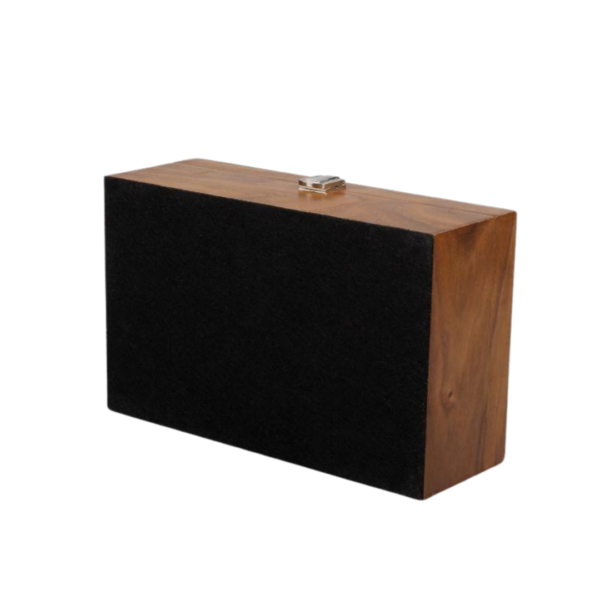 Large Walnut Chess Box Large Metal Clasp 4.25 Inch - Image 3