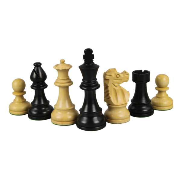 Ebonised French Lardy Staunton Chess Pieces 3.75 Inch