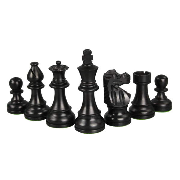 Mahogany Chess Set 16 Inch with Weighted Ebonised French Knight Chess Pieces 3 Inch - Image 7