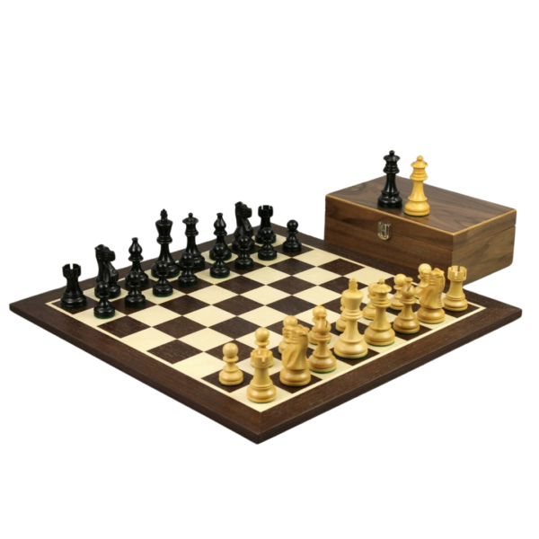 Wenge Chess Set 21 Inch with Weighted Ebonised Classic Staunton Chess Pieces 3.75 Inch