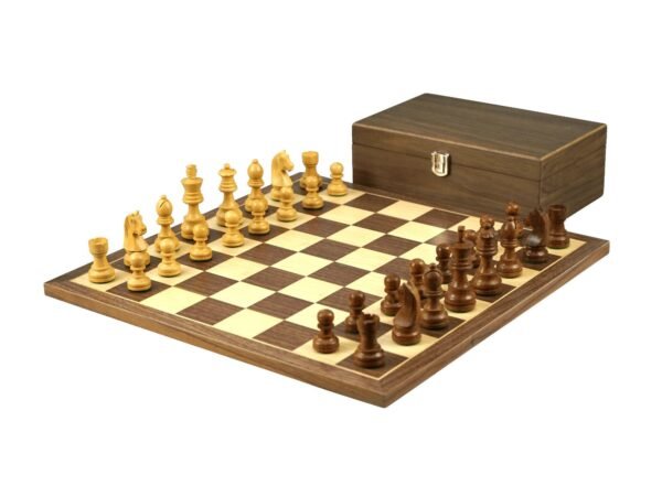 Walnut Chess Set 16 Inch with Weighted Sheesham German Staunton Chess Pieces 3 Inch