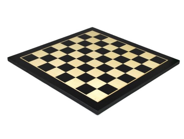 Ebony Chess Set 16 Inch With Flat Chess Board and Weighted Ebonised Classic Staunton Chess Pieces 3 Inch - Image 2