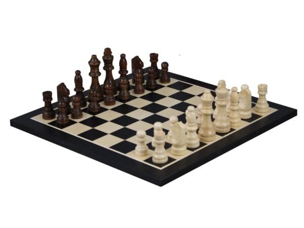 Black and White Chess Set With Chess Pieces And Chess Bag 14 Inch - Image 2