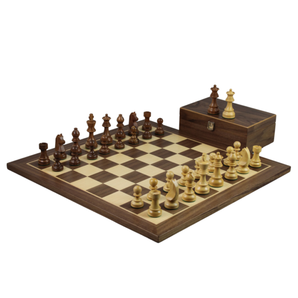 Walnut Chess Set 20 Inch with Weighted Sheesham German Staunton Chess Pieces 3.75 Inch