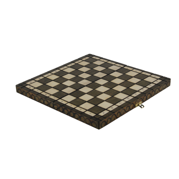 Art Deco Brown Foldable Chess Set 14 Inch - Image 2