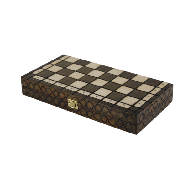 Art Deco Brown Foldable Chess Set 14 Inch - Image 3