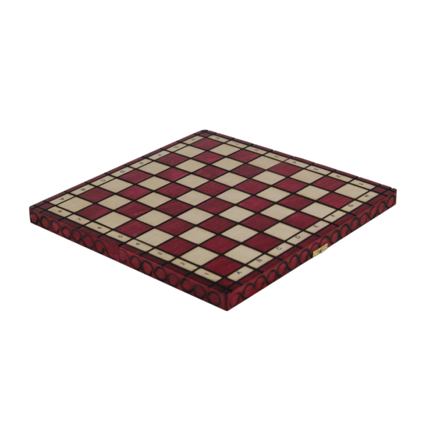 Art Deco Red Foldable Chess Set 14 Inch - Image 2