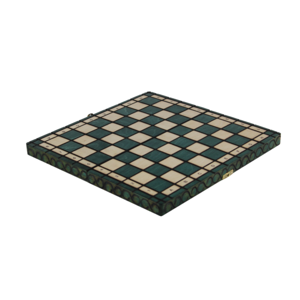 Art Deco Green Foldable Chess Set 14 Inch - Image 2