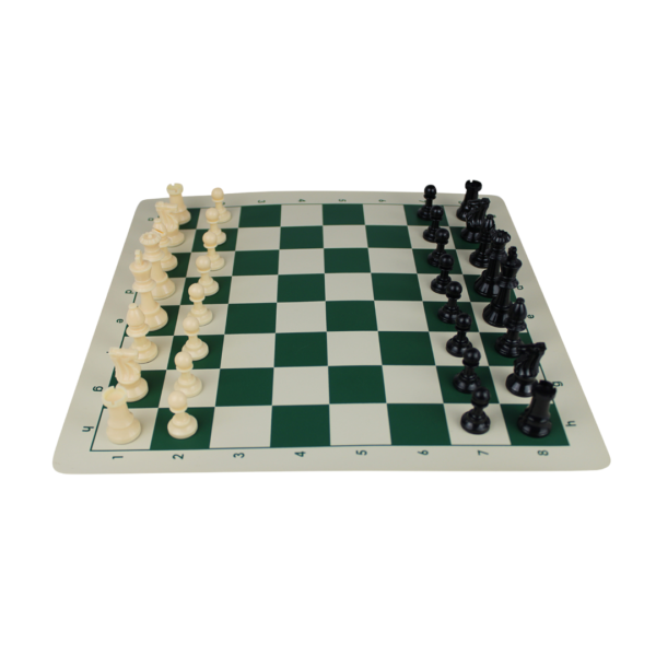 Green Club Roll Up Chess Set 20 Inch (Double Queen)