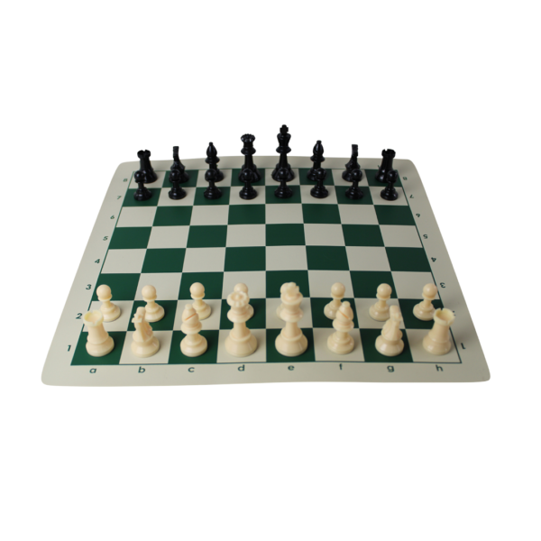 Green Club Roll Up Chess Set 20 Inch (Double Queen) - Image 2