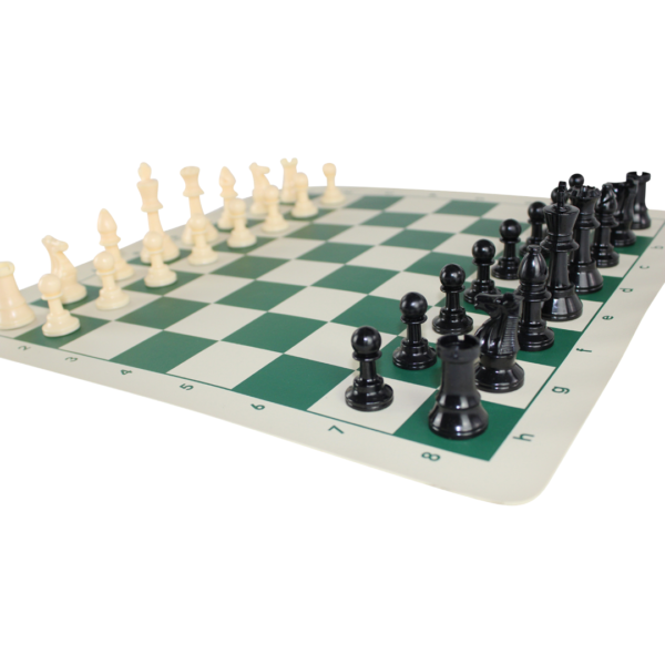 Green Club Roll Up Chess Set 20 Inch (Double Queen) - Image 3