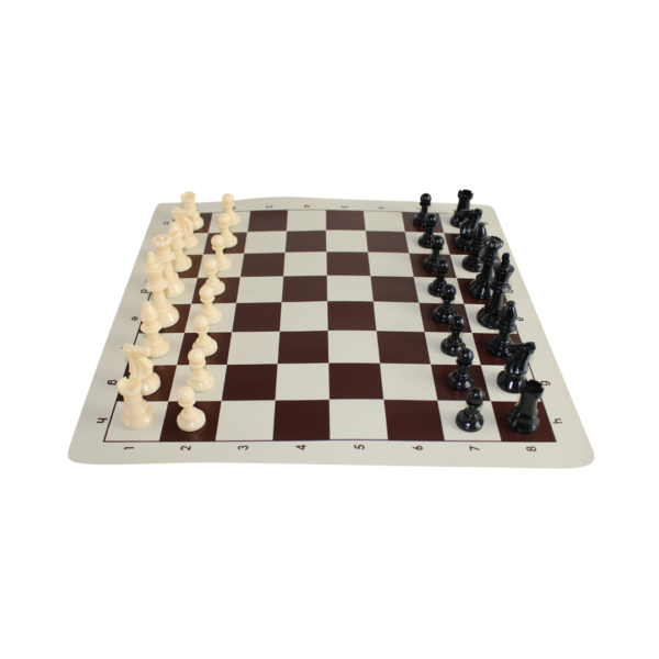 Brown Club Roll Up Chess Set 20 Inch (Double Queen)