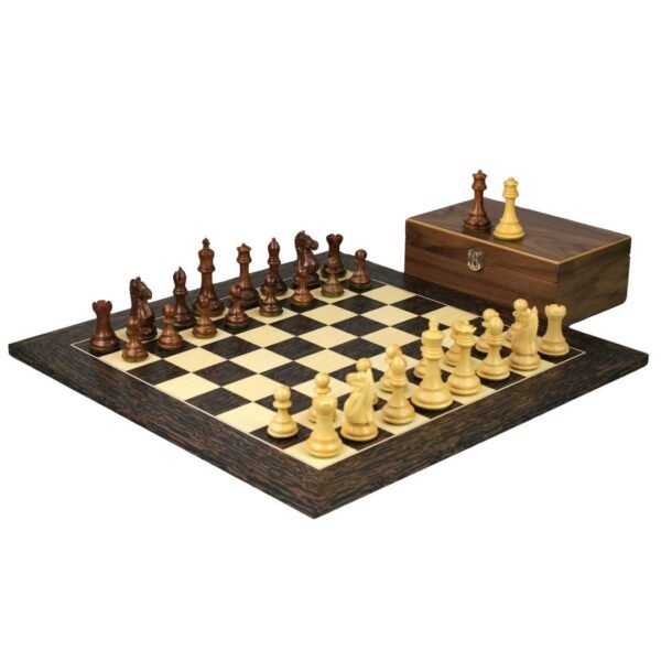 Tiger Ebony Chess Set 20 Inch with Weighted Sheesham Staunton Fierce Knight (Queens Gambit) Pieces 3.75 Inch