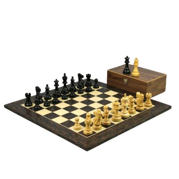 Tiger Ebony Chess Set 20 Inch with Weighted Ebonised Classic Staunton Chess Pieces 3.75 Inch