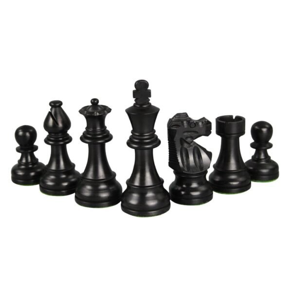 Tiger Ebony Chess Set 20 Inch with Weighted Ebonised Staunton French Knight Pieces 3.75 Inch - Image 7