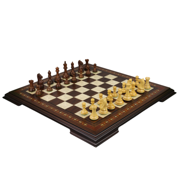 Walnut Chess Set 20 Inch with Helena Chess Board and Weighted Sheesham Fierce Knight(Queens Gambit) Staunton Chess Pieces 3.75 Inch - Image 2