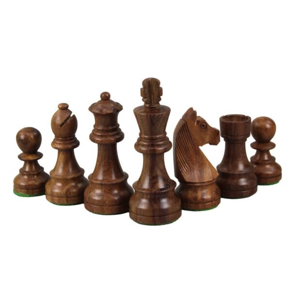 Walnut Chess Set 17 Inch with Helena Chess Board and Weighted Sheesham German Staunton Chess Pieces 3 Inch - Image 8