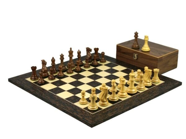 Tiger Ebony Chess Set 20 Inch with Weighted Sheesham Morphy Professional Staunton Chess Pieces 3.75 Inch