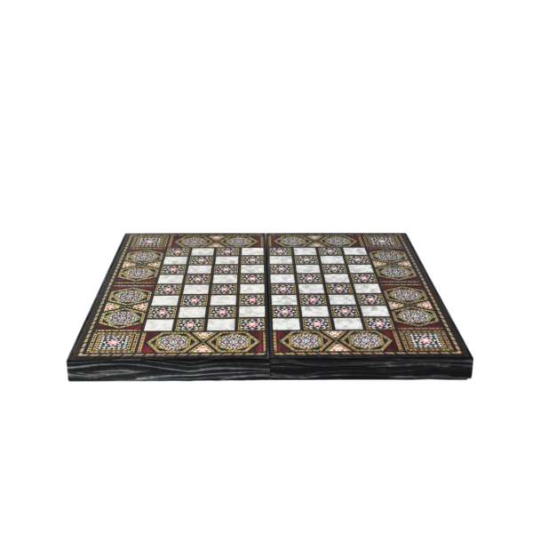 Wooden Mother of Pearl Design Chess & Backgammon Set 20 Inch - Image 2