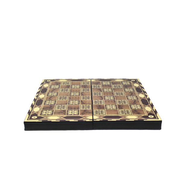 Wooden Motif Design Chess & Backgammon Set 20 Inch - Image 4