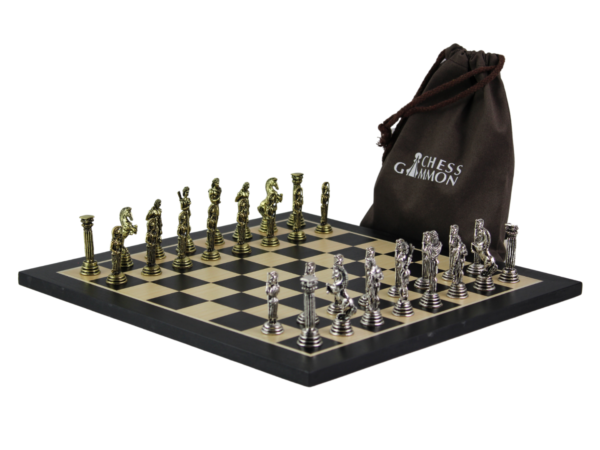 Black Personalised Metal Chess Set with Drawstring Bag 14 Inch - Image 5