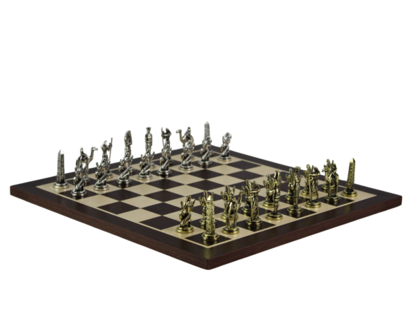 Wenge Personalised Metal Chess Set with Drawstring Bag 14 Inch - Image 4