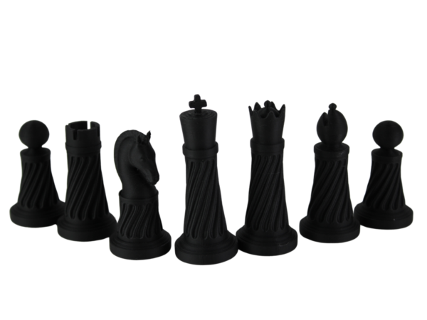 Black Leatherette Personalised 3D Acrylic Staunton Chess Pieces with Drawstring Bag 14 Inch - Image 5