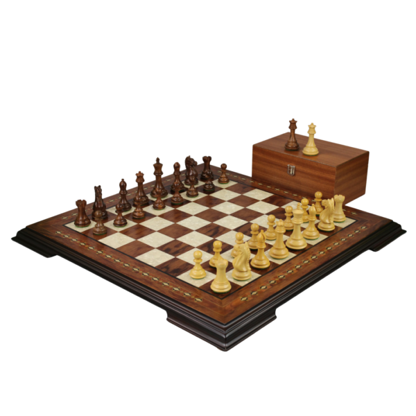 Rosewood Chess Set 20 Inch with Helena Chess Board and Weighted Sheesham Fierce Knight Staunton Chess Pieces 3.75 Inch
