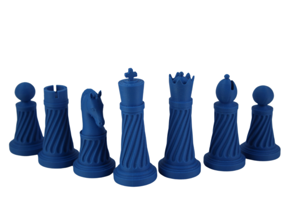 Blue Leatherette Personalised 3D Acrylic Staunton Chess Pieces with Drawstring Bag 14 Inch - Image 6