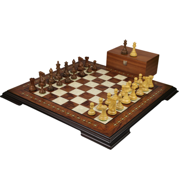 Rosewood Chess Set 20 Inch with Helena Chess Board and Weighted Sheesham Morphy Professional Staunton Chess Pieces 3.75 inch