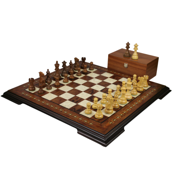 Rosewood Chess Set 20 Inch with Helena Chess Board and Weighted Sheesham Atlantic Classic Staunton Chess Pieces 3.75 Inch