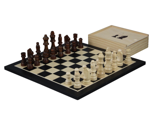 Black And White Chess Set With Chess Pieces And Chess Box 14 Inch