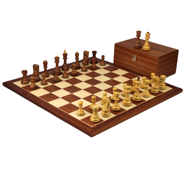 Mahogany Chess Set 20 Inch with Weighted Sheesham Zagreb Staunton Pieces 3.75 Inch