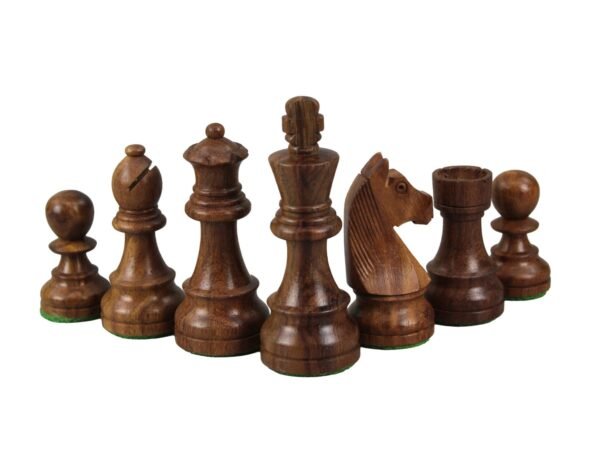 Walnut Chess Set 20 Inch with Helena Mother Of Pearl Flat Chess Board and Weighted Sheesham German Staunton Chess Pieces 3.75 Inch - Image 6